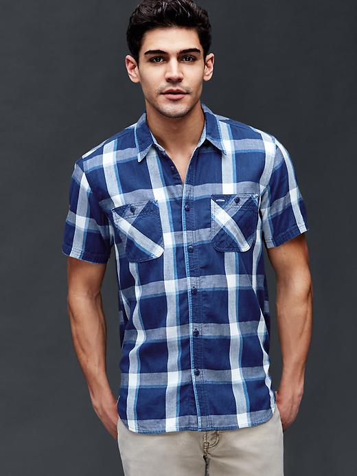 Image number 6 showing, 1969 icon worker denim plaid standard fit shirt