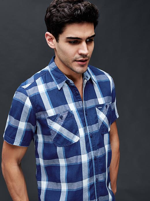 Image number 1 showing, 1969 icon worker denim plaid standard fit shirt