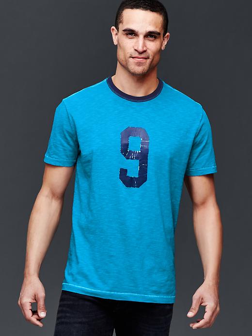 Image number 1 showing, Athletic number graphic crew t-shirt