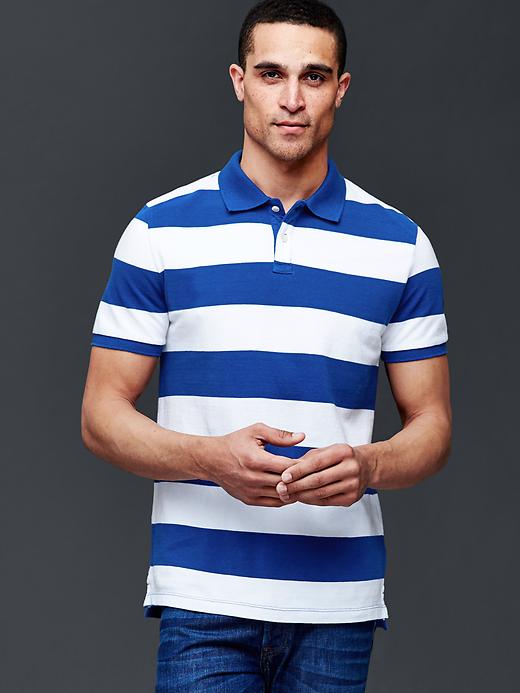 Image number 5 showing, Rugby stripe piqué polo