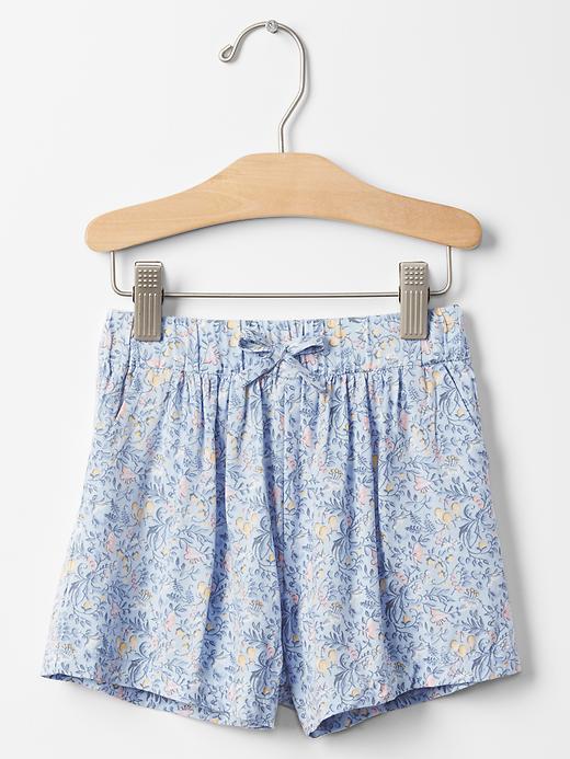 View large product image 1 of 1. Floral pull-on culotte shorts