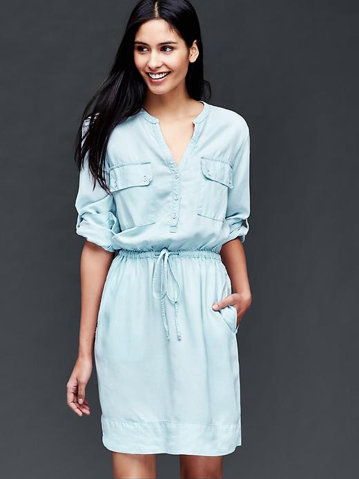 Image number 7 showing, TENCEL&#153 chambray utility dress