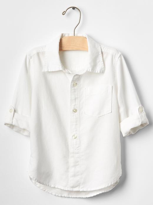 View large product image 1 of 3. Linen convertible shirt