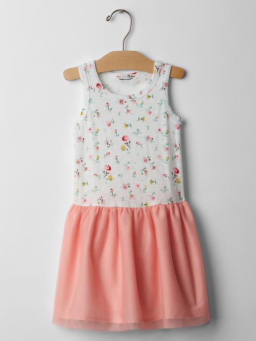 Image number 1 showing, Floral mix-fabric tutu dress