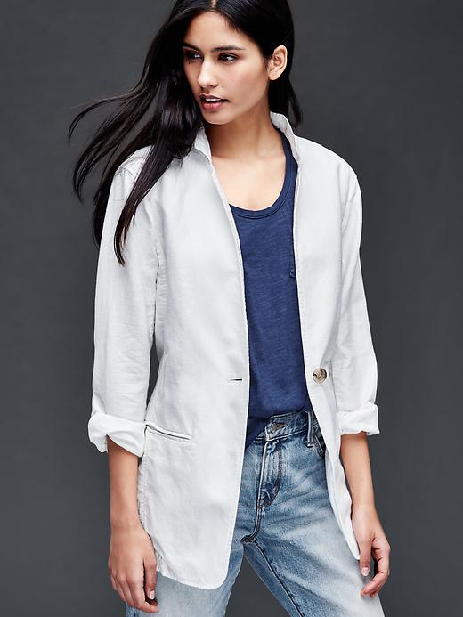 Image number 8 showing, Linen-cotton relaxed blazer