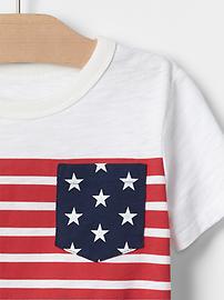 View large product image 3 of 3. American flag pocket tee