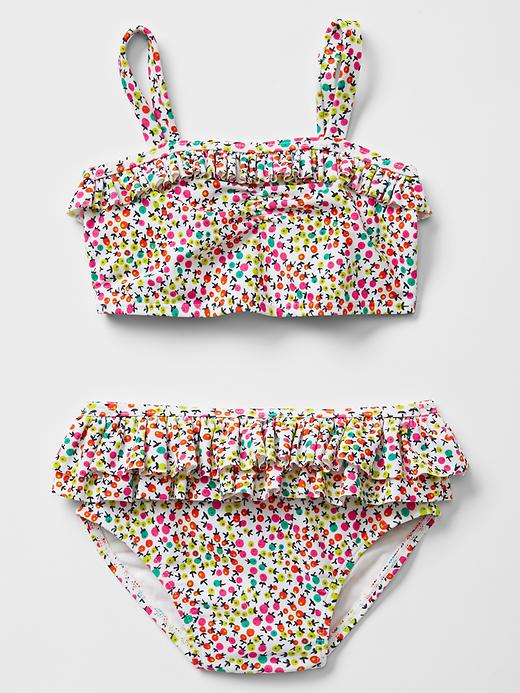 Image number 1 showing, Ditsy floral ruffle swim two-piece
