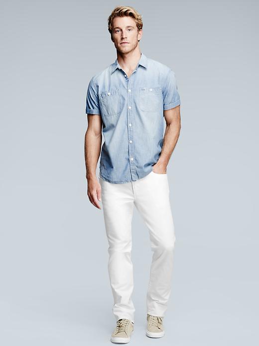 Image number 5 showing, 1969 chambray worker shirt