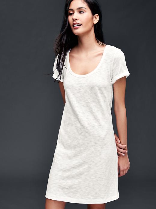 View large product image 1 of 1. Roll sleeve t-shirt dress
