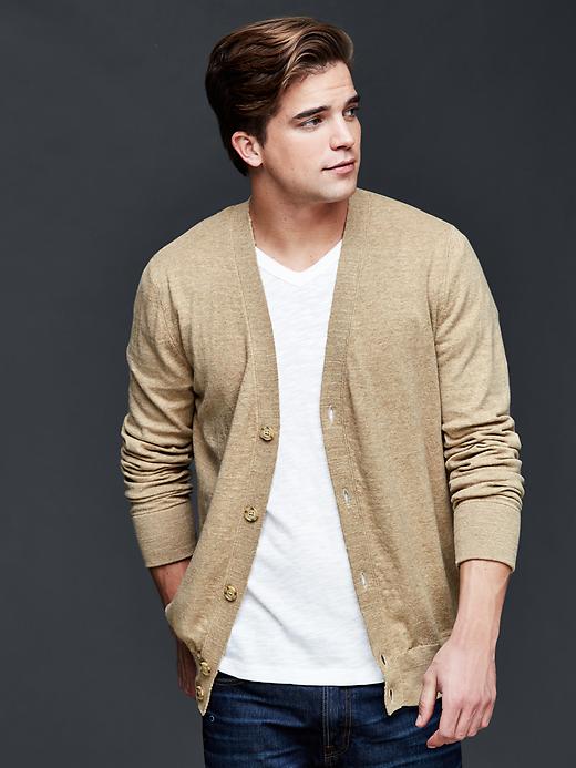 Image number 10 showing, Linen-cotton cardigan sweater