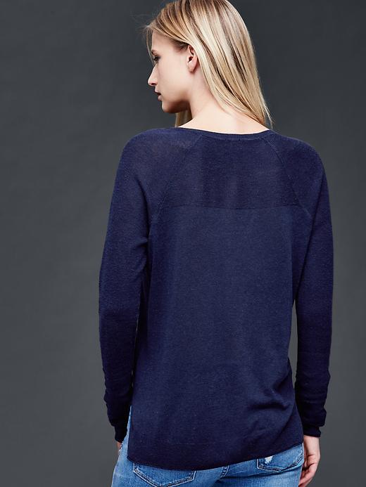 Image number 2 showing, Linen blend V-neck sweater