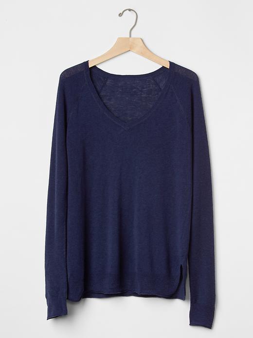 Image number 6 showing, Linen blend V-neck sweater
