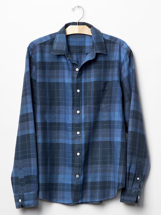 Image number 7 showing, Linen-cotton plaid standard fit shirt