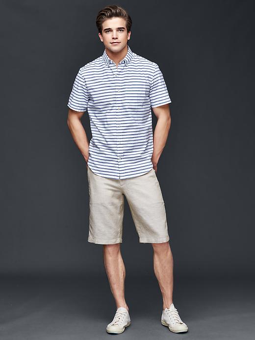 Image number 5 showing, Oxford horizontal stripe short sleeve standard fit shirt