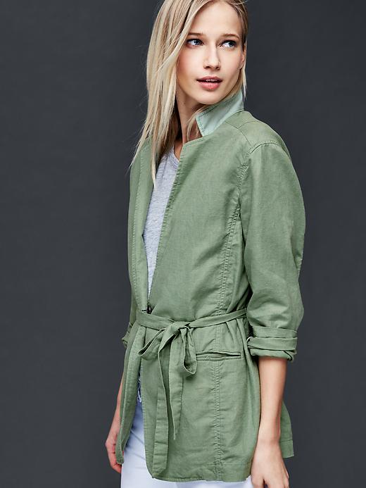 Image number 1 showing, Linen-cotton relaxed blazer