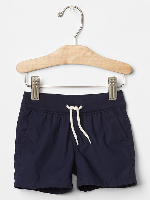 Image number 4 showing, Pull-on poplin shorts