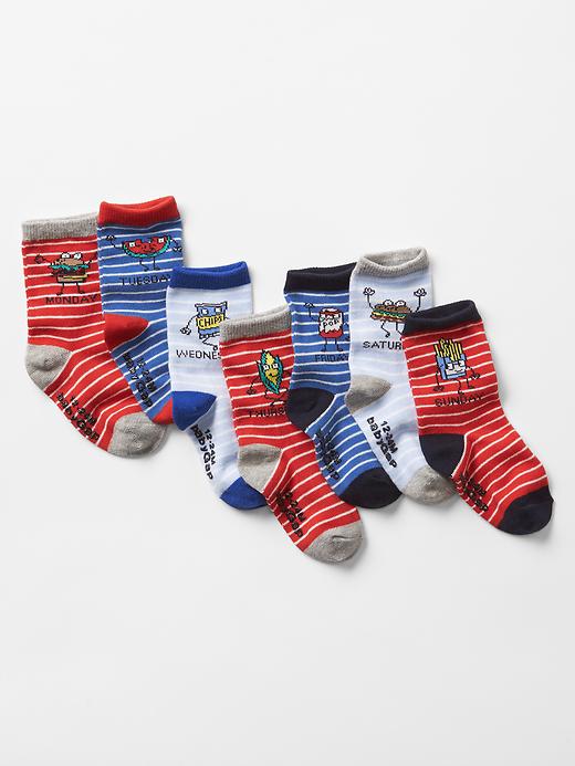 View large product image 1 of 1. Fast food days-of-the-week socks (7-pack)