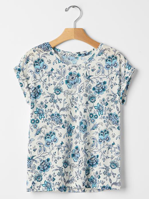 View large product image 1 of 1. Floral v-neck tee