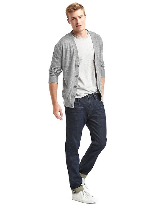 Image number 3 showing, Linen-cotton cardigan sweater