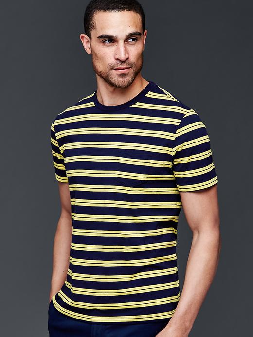 Image number 7 showing, Vintage wash multi stripe t-shirt