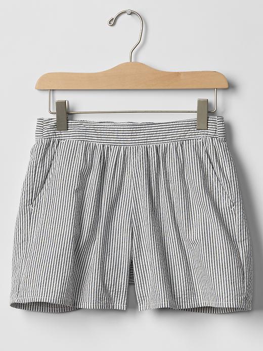 View large product image 1 of 1. Stripe pull-on shorts
