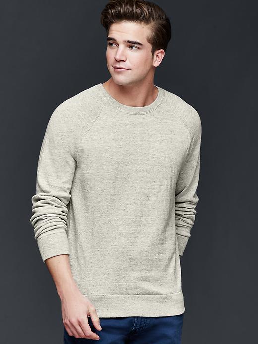 View large product image 1 of 1. Linen-Cotton crew pullover