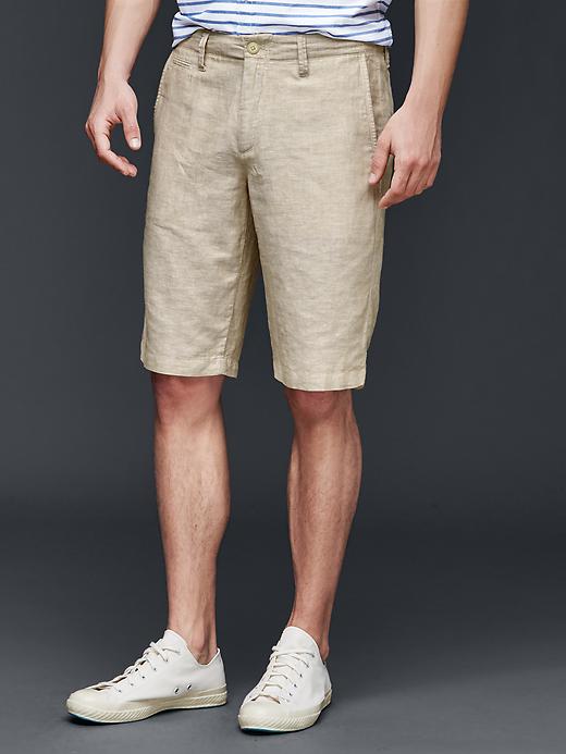 Image number 1 showing, Linen-cotton everyday shorts (12")