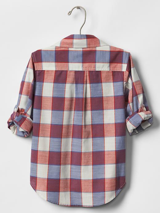 View large product image 2 of 3. Americana plaid convertible shirt