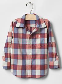 View large product image 3 of 3. Americana plaid convertible shirt