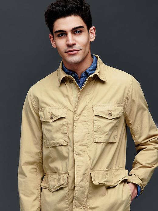 View large product image 1 of 1. Lightweight poplin fatigue jacket