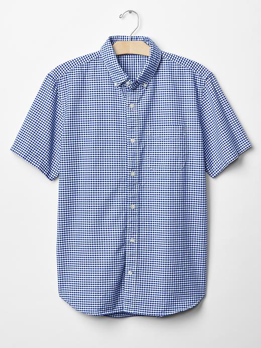 Image number 6 showing, Oxford micro gingham short sleeve standard fit shirt