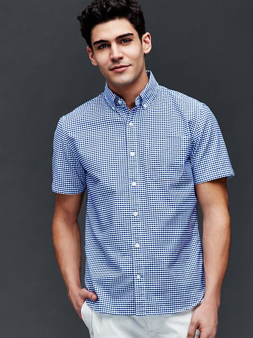 Image number 5 showing, Oxford micro gingham short sleeve standard fit shirt