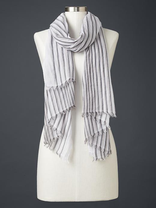 View large product image 1 of 1. Sheer stripe scarf