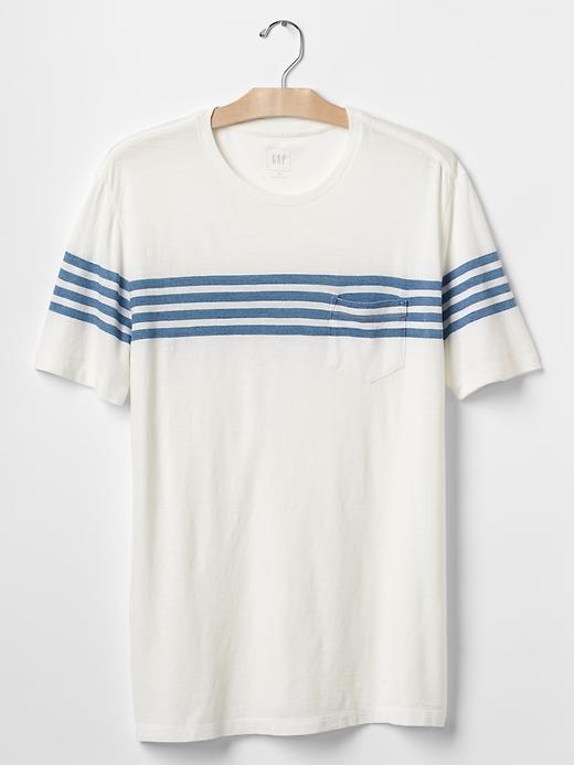 Image number 6 showing, Indigo chest-stripe t-shirt