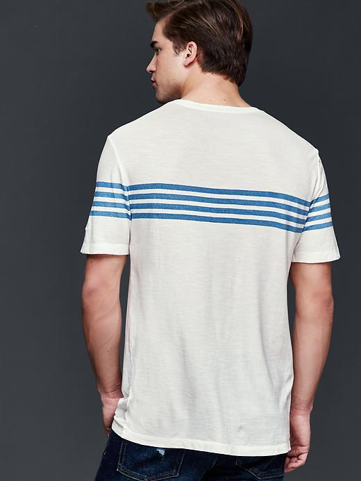 Image number 2 showing, Indigo chest-stripe t-shirt