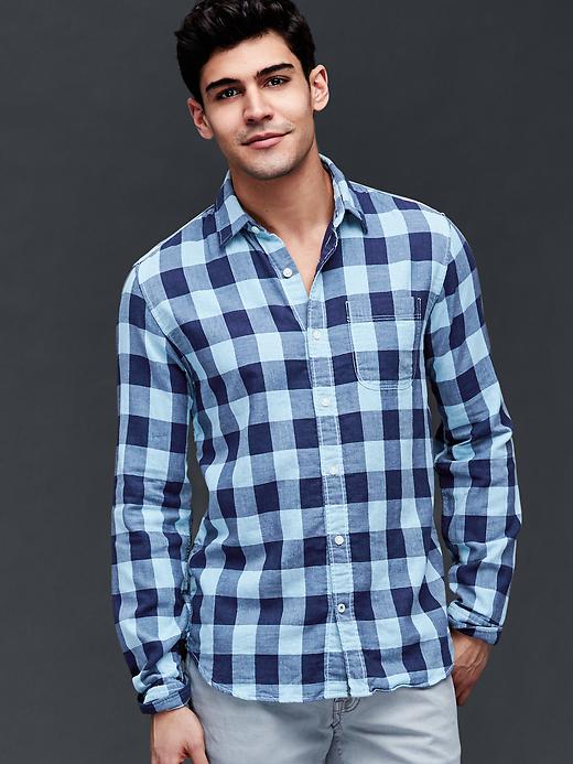 Image number 5 showing, Double-layer gingham standard fit shirt