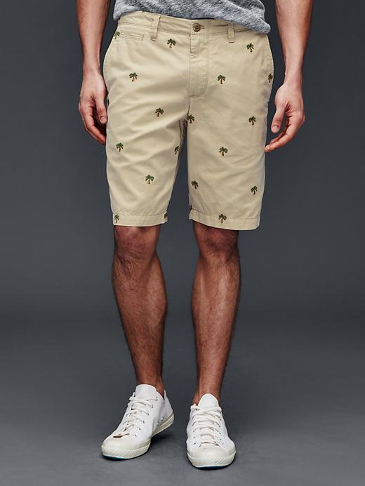 Image number 1 showing, Embroidered everyday shorts (10")