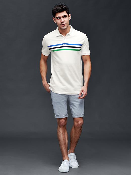 Image number 4 showing, Triple chest-stripe piqué polo