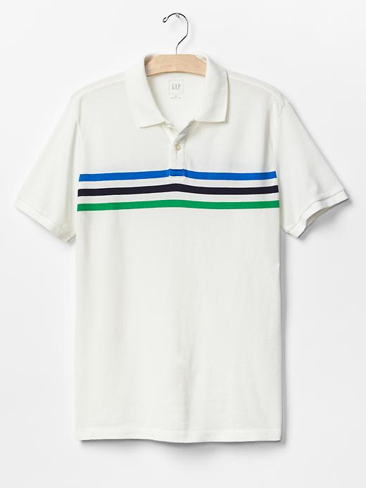 Image number 6 showing, Triple chest-stripe piqué polo