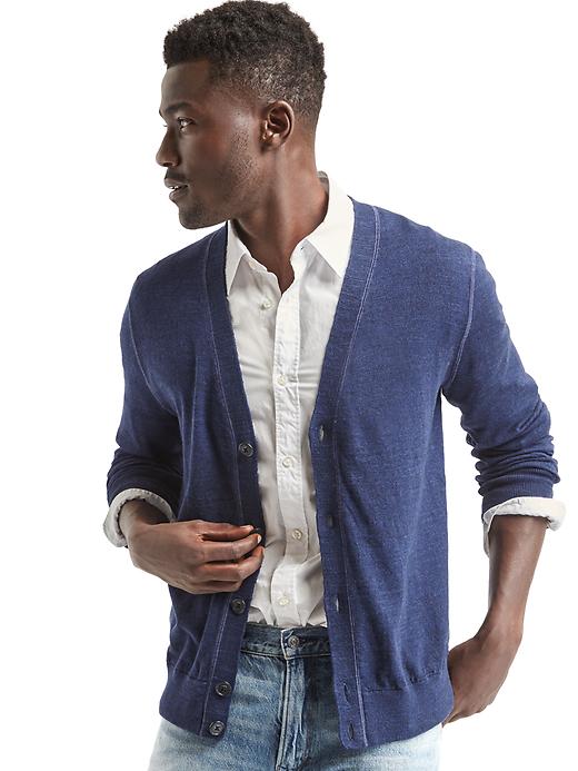 Image number 7 showing, Linen-cotton cardigan sweater