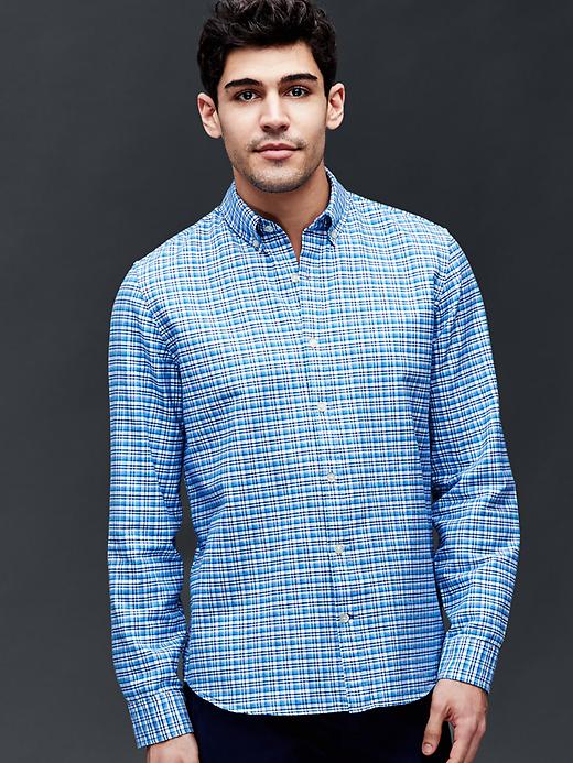 Image number 6 showing, Oxford micro plaid slim fit shirt