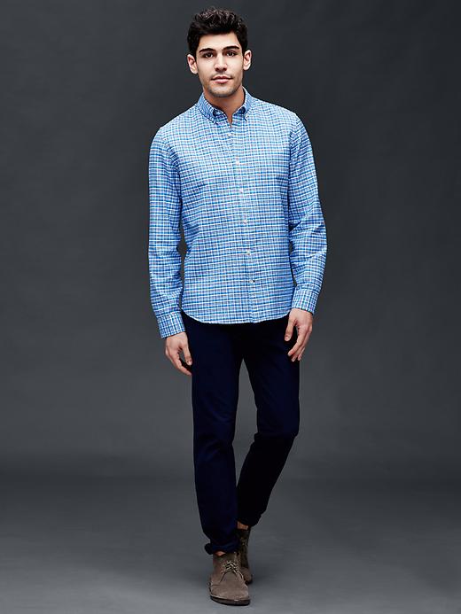 Image number 3 showing, Oxford micro plaid slim fit shirt
