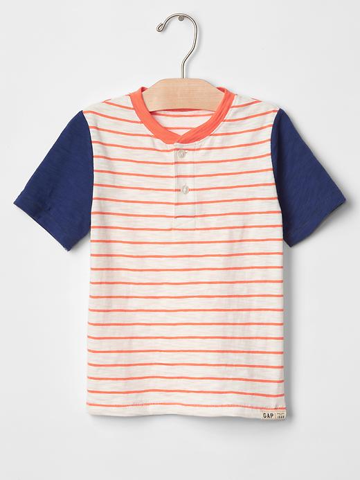 View large product image 1 of 3. Stripe short-sleeve henley