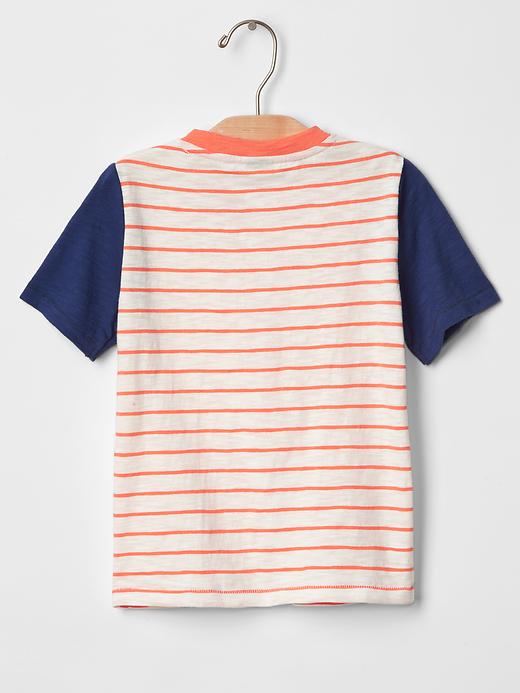 View large product image 2 of 3. Stripe short-sleeve henley