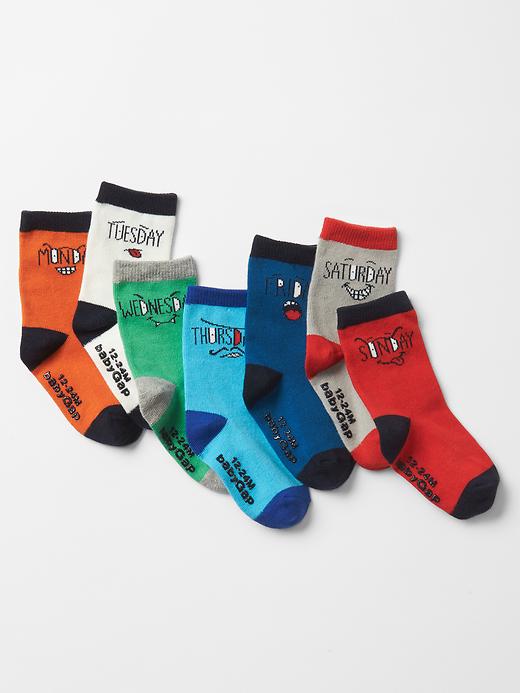 View large product image 1 of 1. Face days-of-the-week socks (7-pack)
