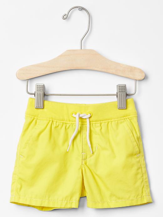 Image number 1 showing, Pull-on poplin shorts