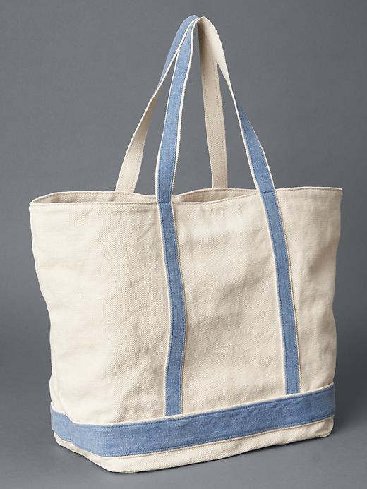 View large product image 1 of 3. Denim girlfriend tote