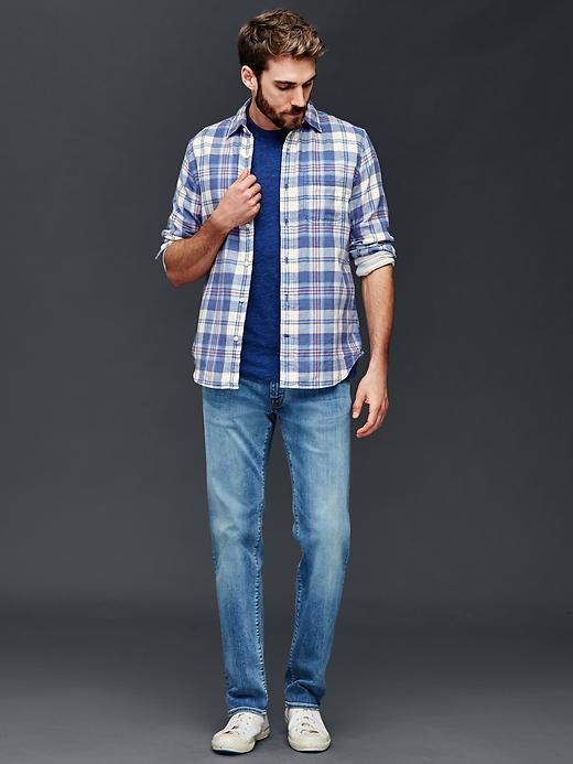 Image number 3 showing, Double-layer plaid standard fit shirt