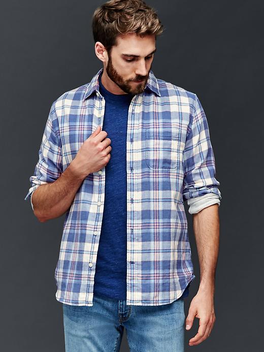 Image number 5 showing, Double-layer plaid standard fit shirt