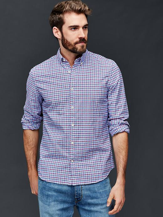 Image number 8 showing, Oxford micro plaid slim fit shirt